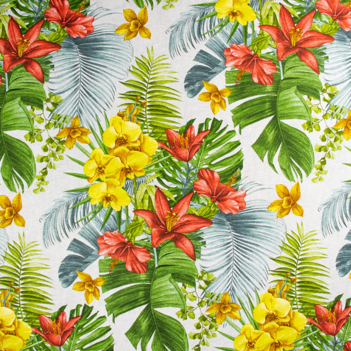 Giesse Scampoli Tovaglie Fantasia>HALF PANAMA FIORI TROPICALI