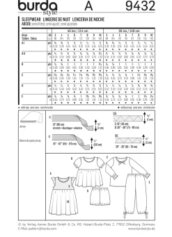 Cartamodelli Burda Neonati|Bambini>indumenti da notte