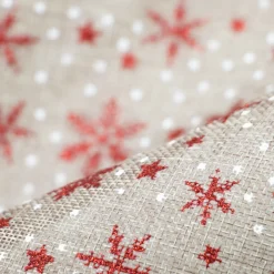 Giesse Scampoli Tessuti Tecnici Per L'Arredo>JUTA STAMPATA NEVE NATALE