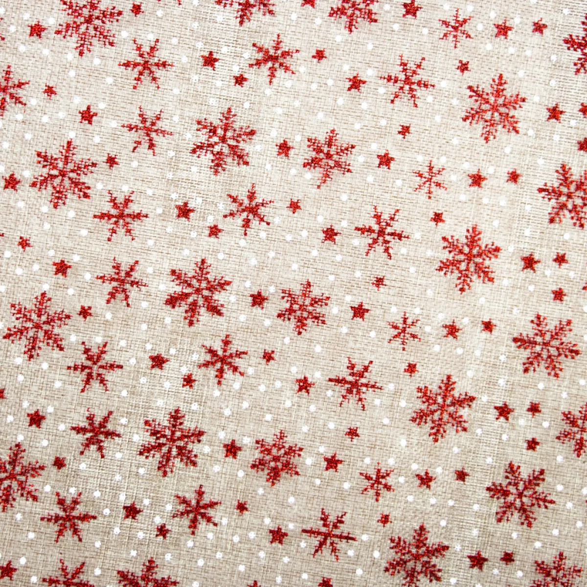 Giesse Scampoli Tessuti Tecnici Per L'Arredo>JUTA STAMPATA NEVE NATALE