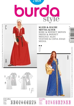 Cartamodelli Burda Costumi Per Spettacoli E Carnevale>MEDIOEVO +CAPPUCCIO