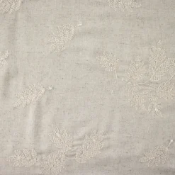 Giesse Scampoli Pizzi E Tessuti Ricamati|Fantasie Moda>MISTO LINO RICAMATO FOGLIE