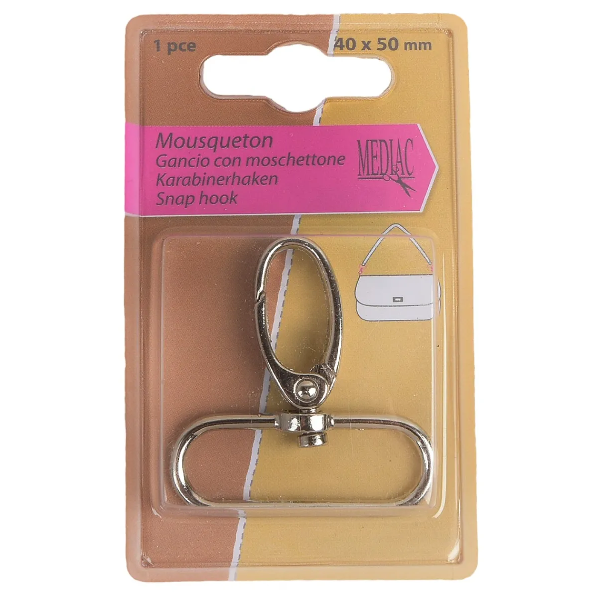 Giesse Scampoli Accessori Per Borse E Bigiotteria|Cerniere & Accessori>MOSCHETTONE 1PZ 40 MM