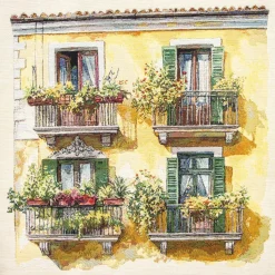 Giesse Scampoli Tovaglie Fantasia|Pannelli Per Cuscini>Pannelli 47x47 balconi fioriti