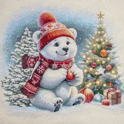 Giesse Scampoli Pannelli Per Cuscini>PANNELLI 47X47 CM ORSO POLARE NATALE