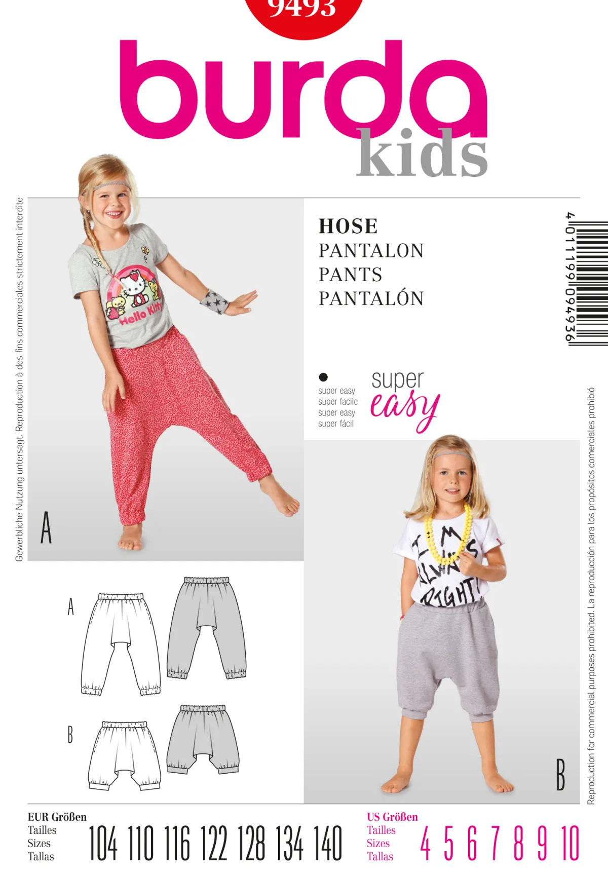 Cartamodelli Burda Neonati|Bambini>pantaloni
