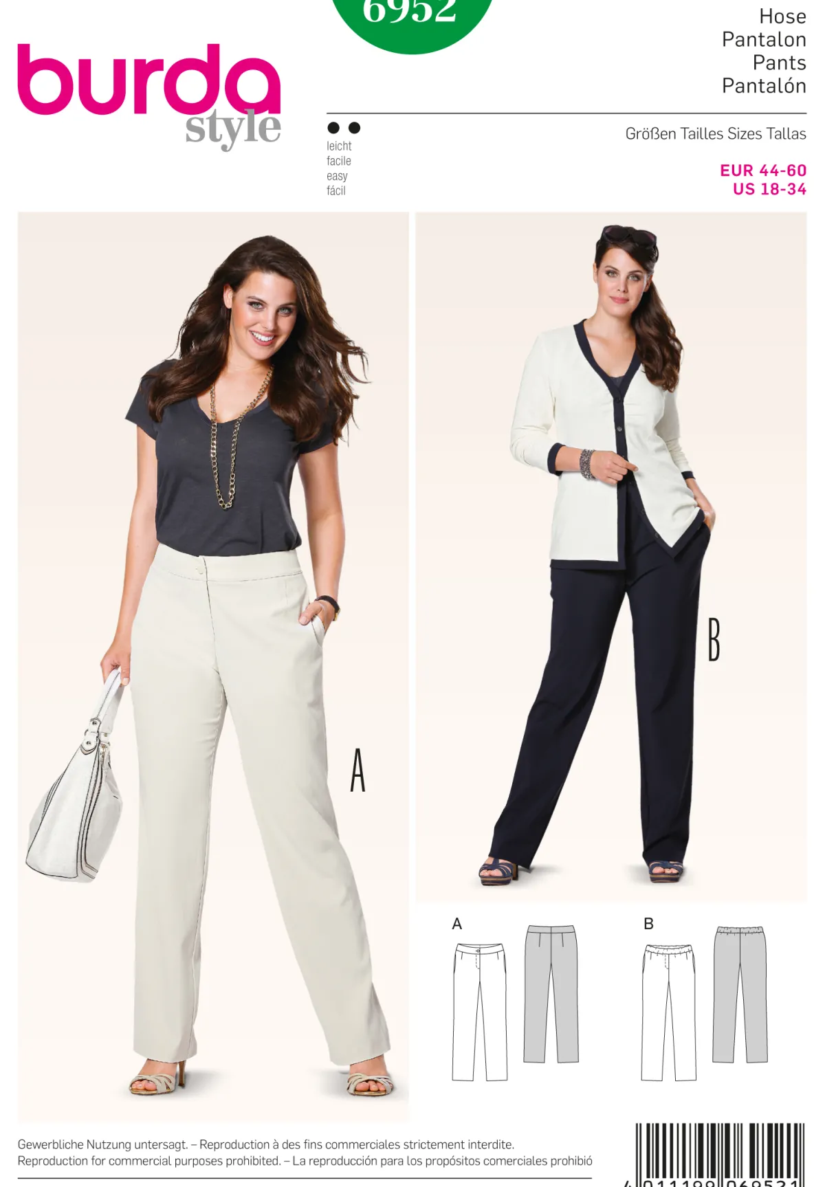 Cartamodelli Burda Taglie Forti>pantaloni