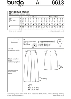 Cartamodelli Burda Pantaloni>pantaloni