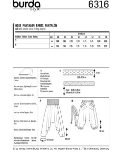 Cartamodelli Burda Pantaloni>pantaloni