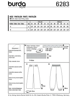 Cartamodelli Burda Abiti Per La Casa E Intimo|Pantaloni>PANTALONI - PANTALONI HAREM