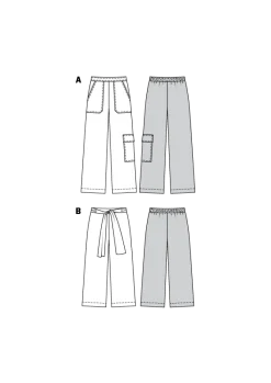 Cartamodelli Burda Pantaloni>Pantaloni - Vestibilità ampia - Elastico