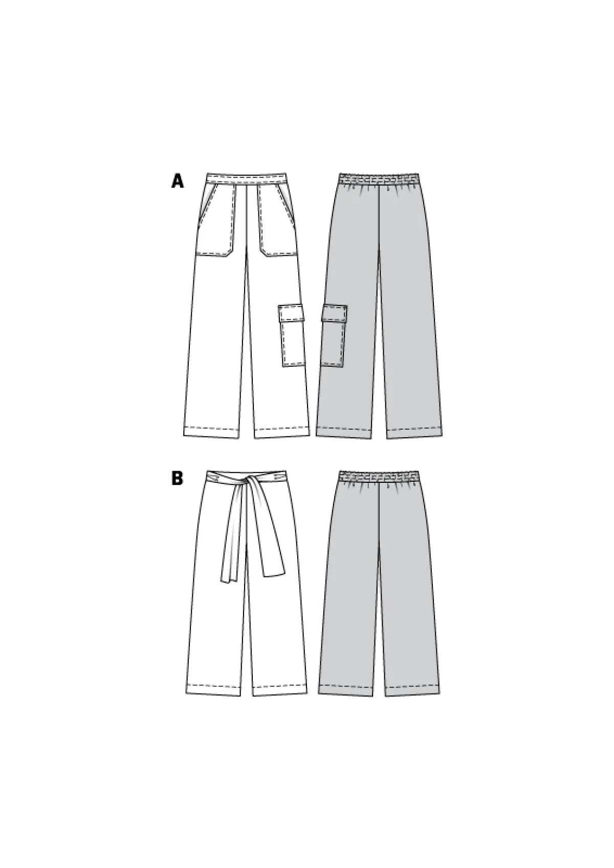 Cartamodelli Burda Pantaloni>Pantaloni - Vestibilità ampia - Elastico