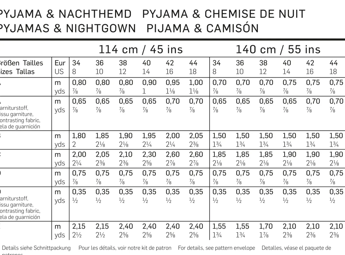 Cartamodelli Burda Abiti Per La Casa E Intimo>Pigiama e camicia da notte