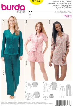 Cartamodelli Burda Abiti Per La Casa E Intimo>Pigiama e camicia da notte