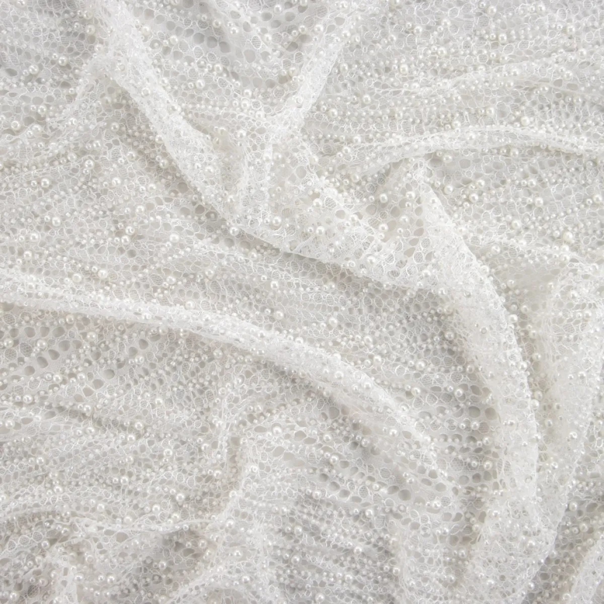 Giesse Scampoli Tessuti In Pizzo>PIZZO MACRAME CON PERLINE IACOPEN SPOSA