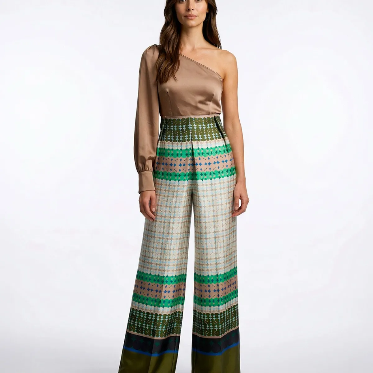 Giesse Scampoli Fantasie Moda>RASO NICOLETTA GEOMETRICO