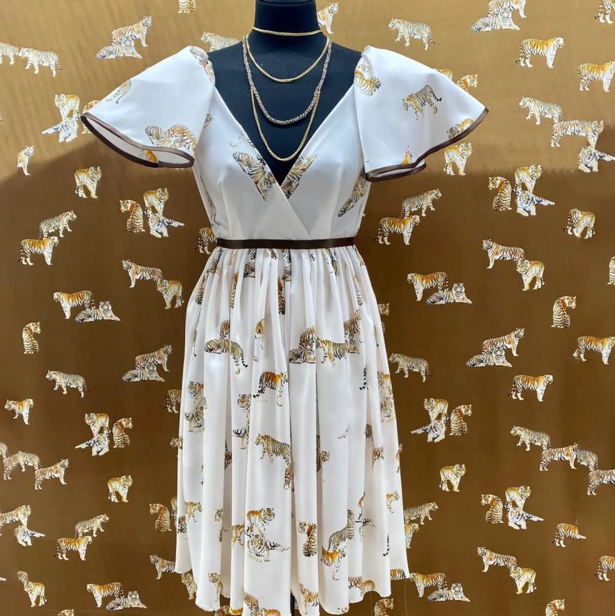 Giesse Scampoli Fantasie Moda>RASO NICOLETTA TIGRE