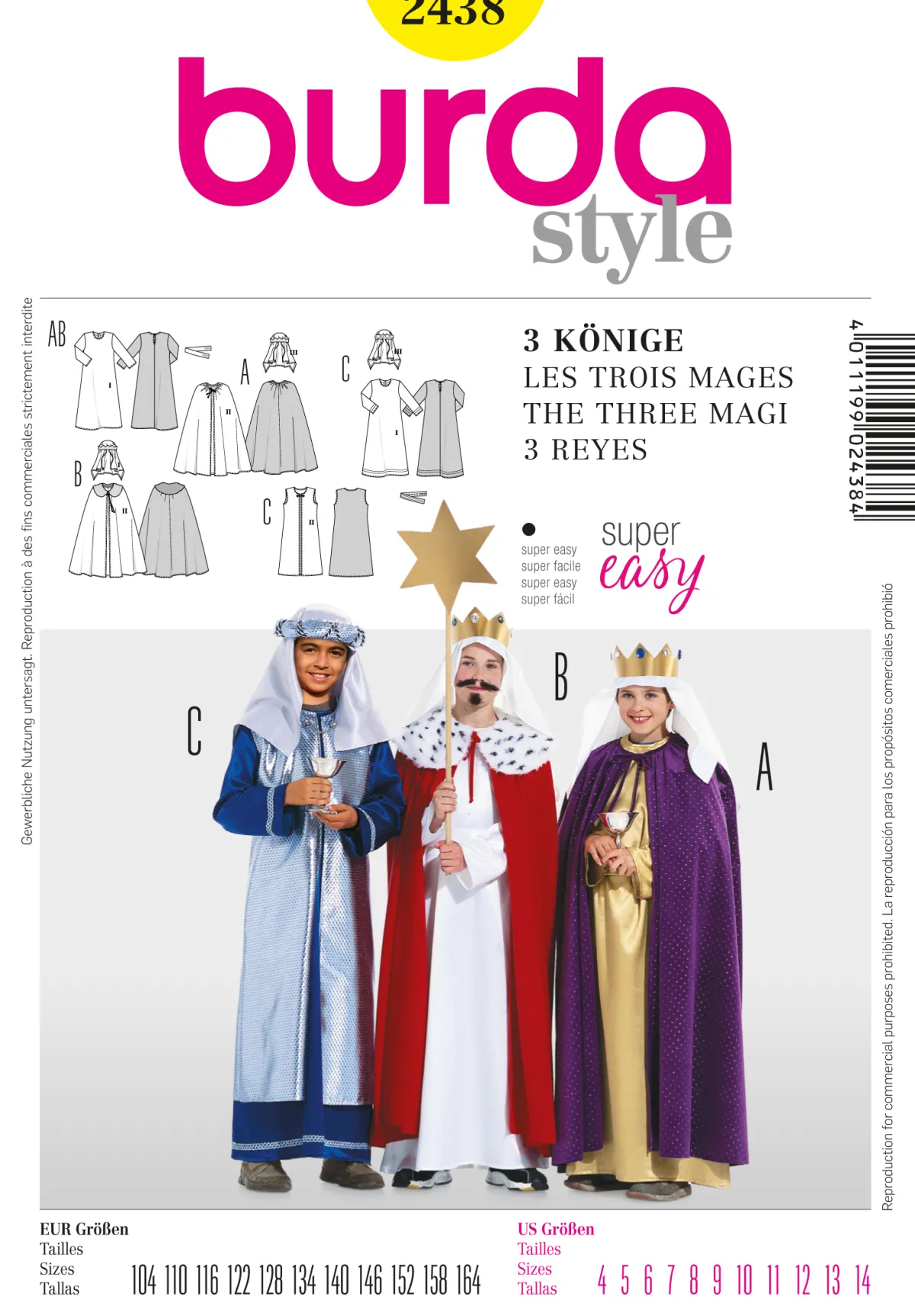 Cartamodelli Burda Neonati|Bambini>RE MAGI