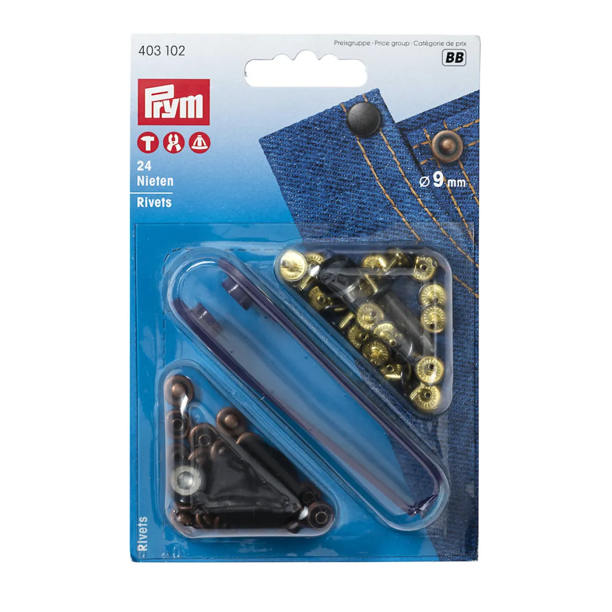 Giesse Scampoli Bottoni E Fibbie|Accessori Per Borse E Bigiotteria>Rivetti 9mm rame antico/ossido