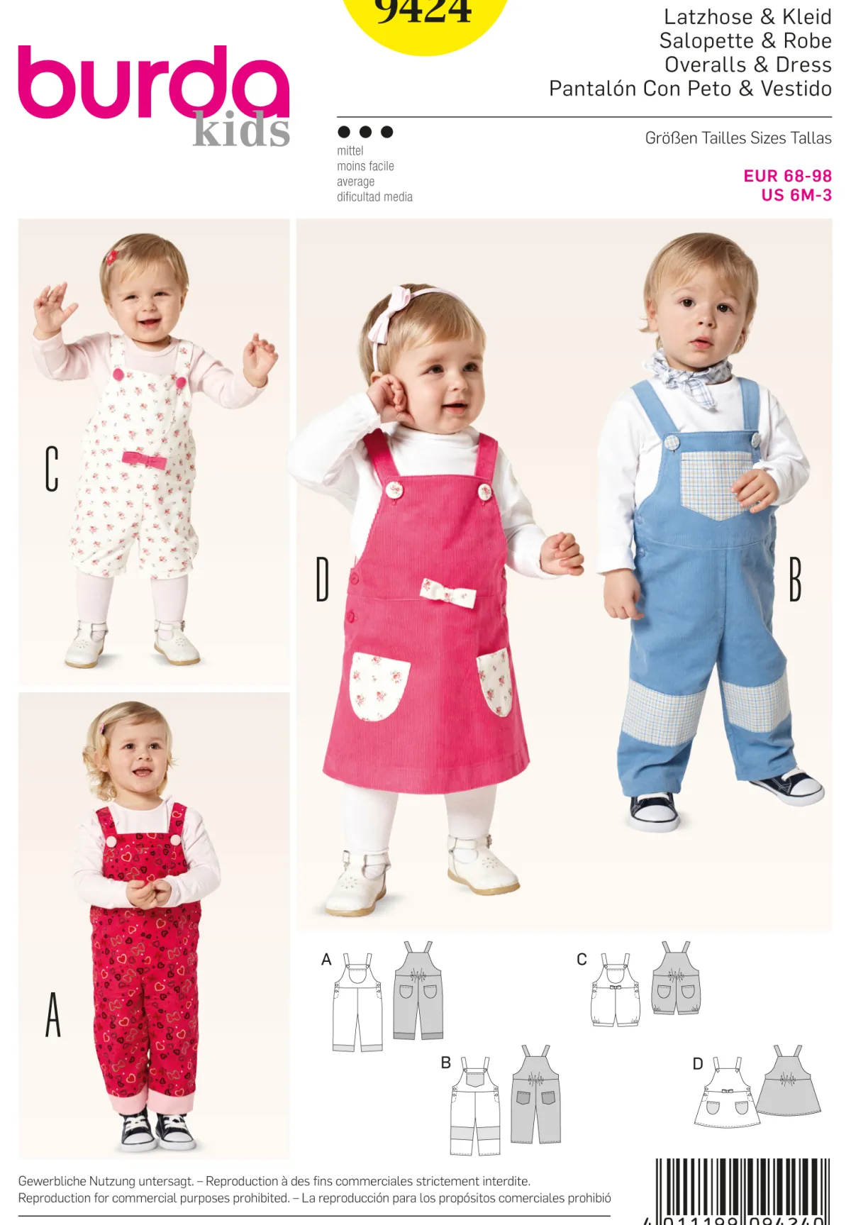 Cartamodelli Burda Neonati|Bambini>Salopette e vestito