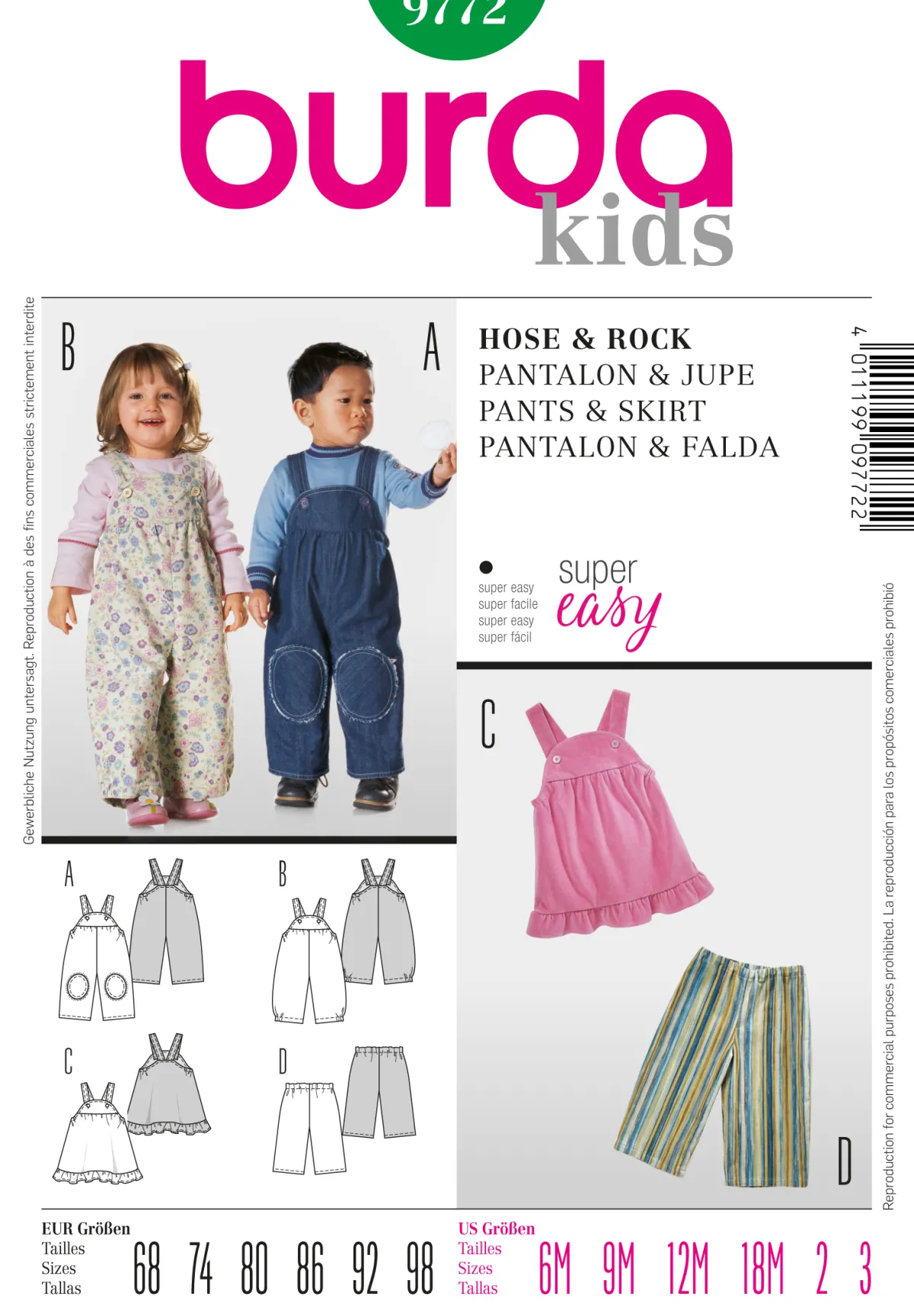 Cartamodelli Burda Neonati|Bambini>Salopette / gonna