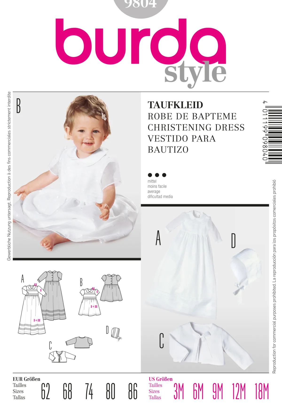 Cartamodelli Burda Neonati|Bambini>Taufkleid