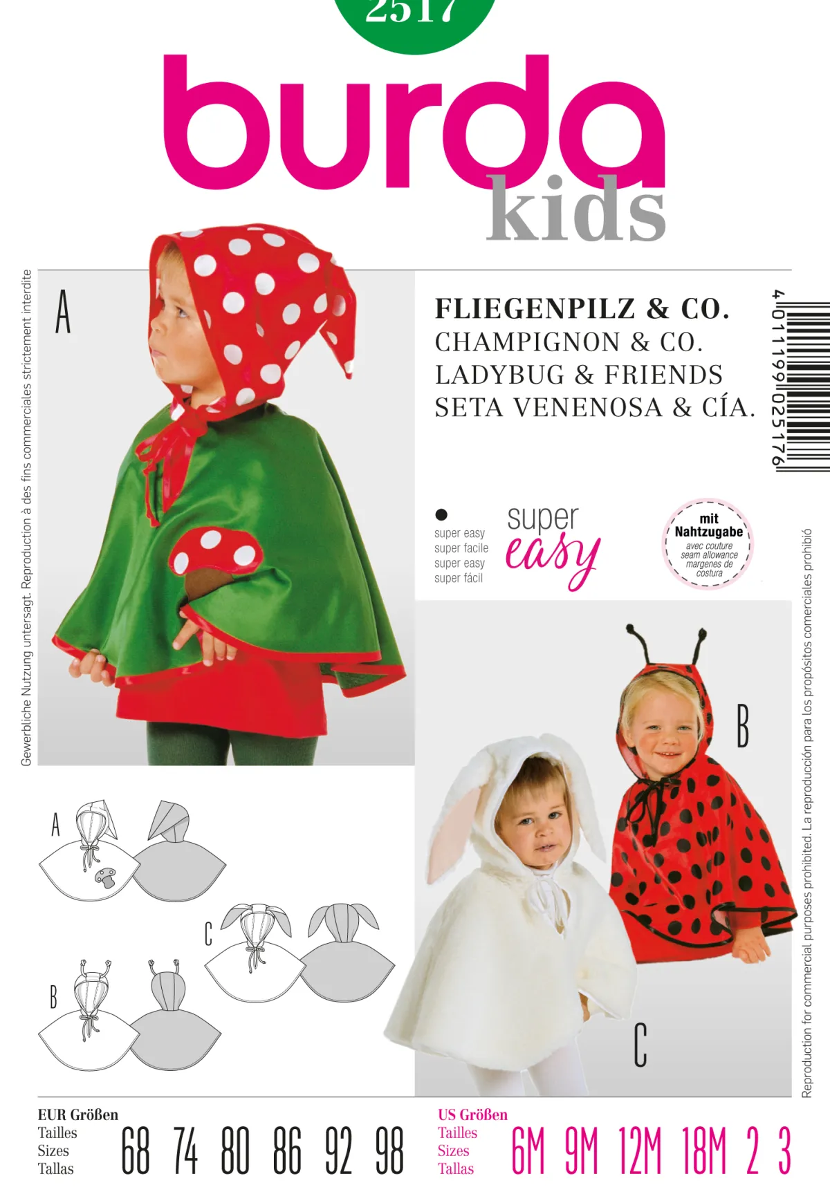 Cartamodelli Burda Neonati|Bambini>Toadstool & Co