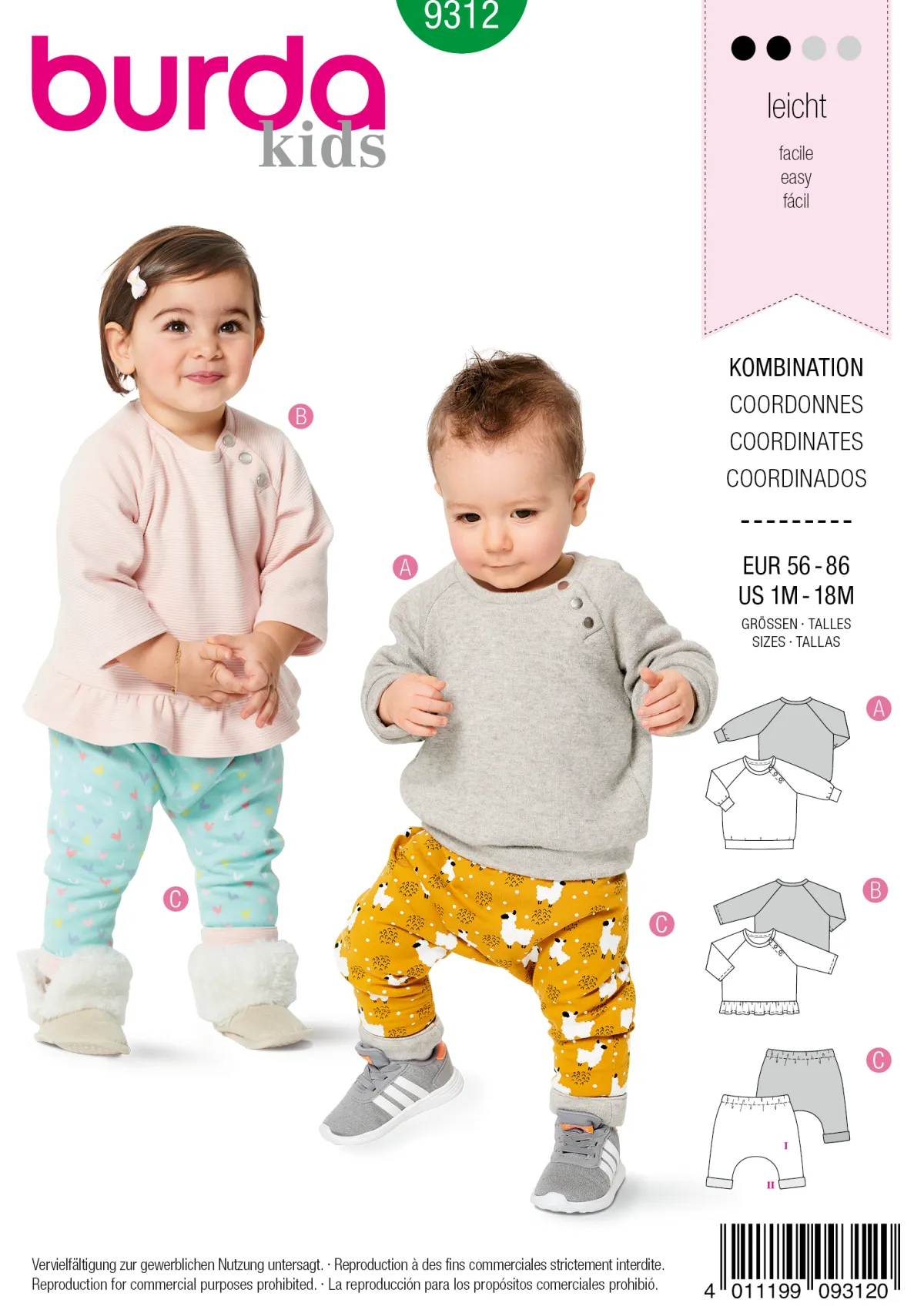 Cartamodelli Burda Neonati|Bambini>TOP CON CHIUSURA A SCATTO - PANTALONI