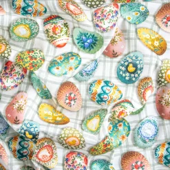 Giesse Scampoli Tovaglie Fantasia>TOVAGLIA BALZATA UOVA COLORATE