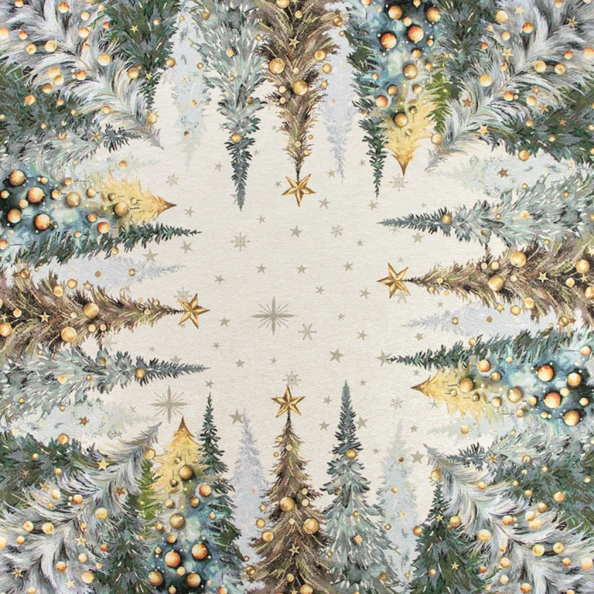 Giesse Scampoli Tovaglie Fantasia>Tovaglia piazzata 100x100 bosco Natale