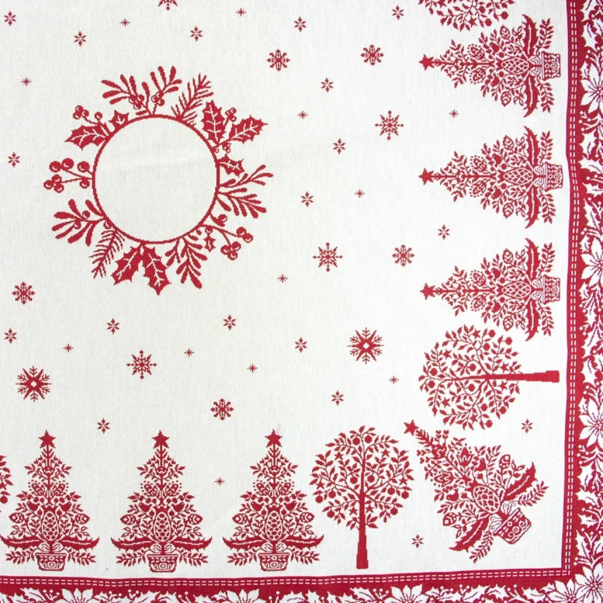 Giesse Scampoli Tovaglie Fantasia>Tovaglia piazzata 100x100 rosso Natale