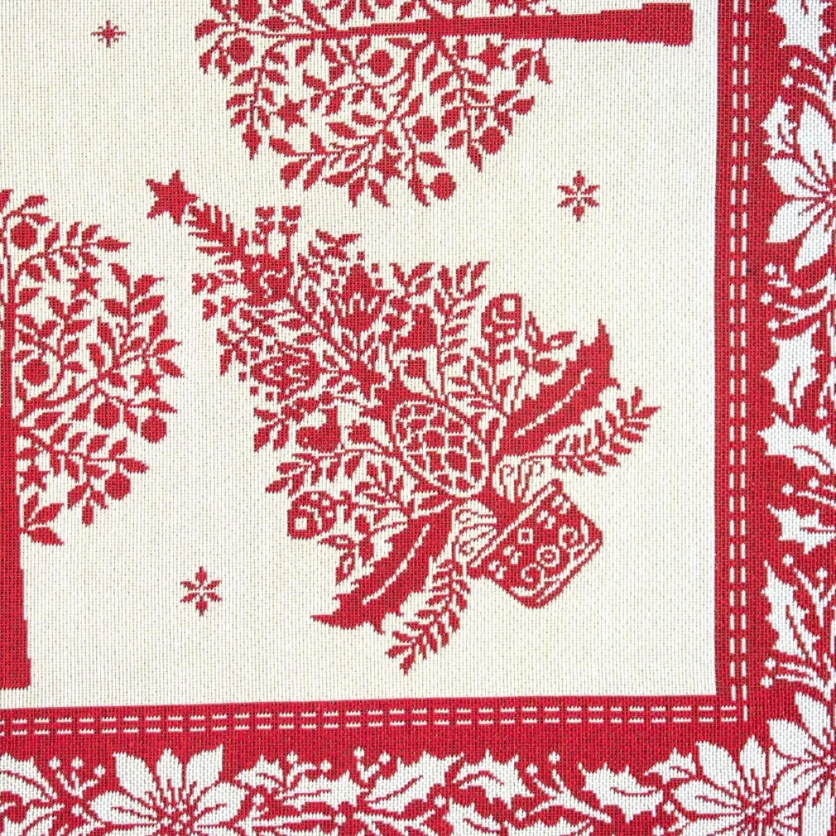 Giesse Scampoli Tovaglie Fantasia>Tovaglia piazzata 100x100 rosso Natale