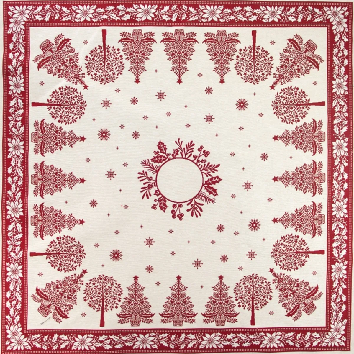 Giesse Scampoli Tovaglie Fantasia>Tovaglia piazzata 100x100 rosso Natale