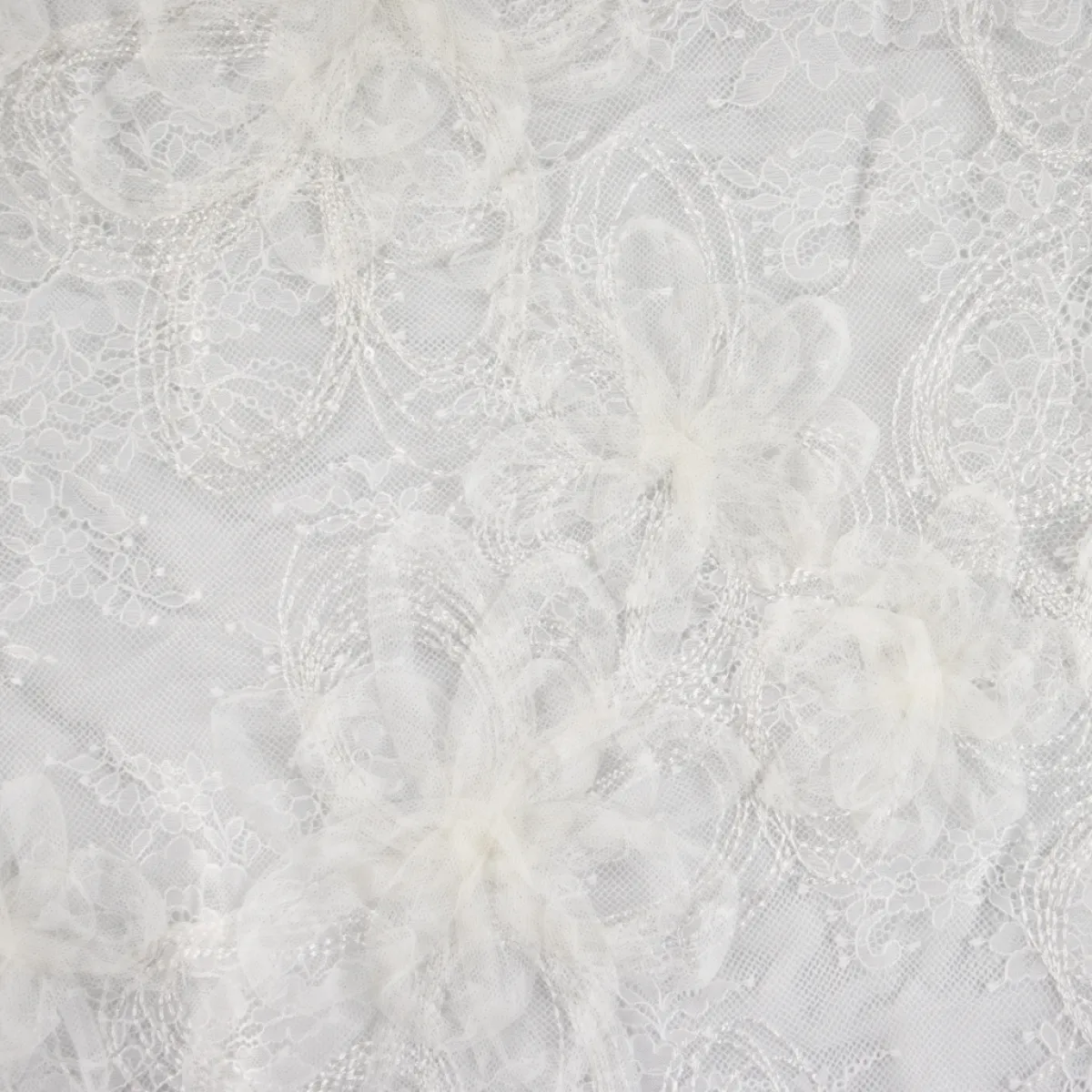 Giesse Scampoli Tessuti In Pizzo>TULLE APPLICATO MARNE SPOSA