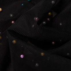 Giesse Scampoli Tulle & Tessuti Rete|Pizzi E Tessuti Ricamati>TULLE CON PERLINE MULTICOLOR NAVE