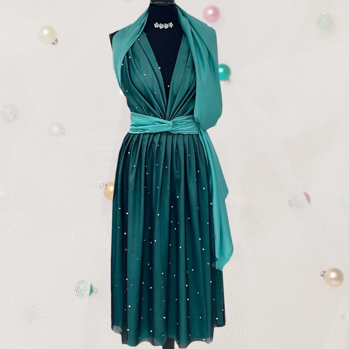 Giesse Scampoli Tulle & Tessuti Rete|Pizzi E Tessuti Ricamati>TULLE CON PERLINE MULTICOLOR NAVE