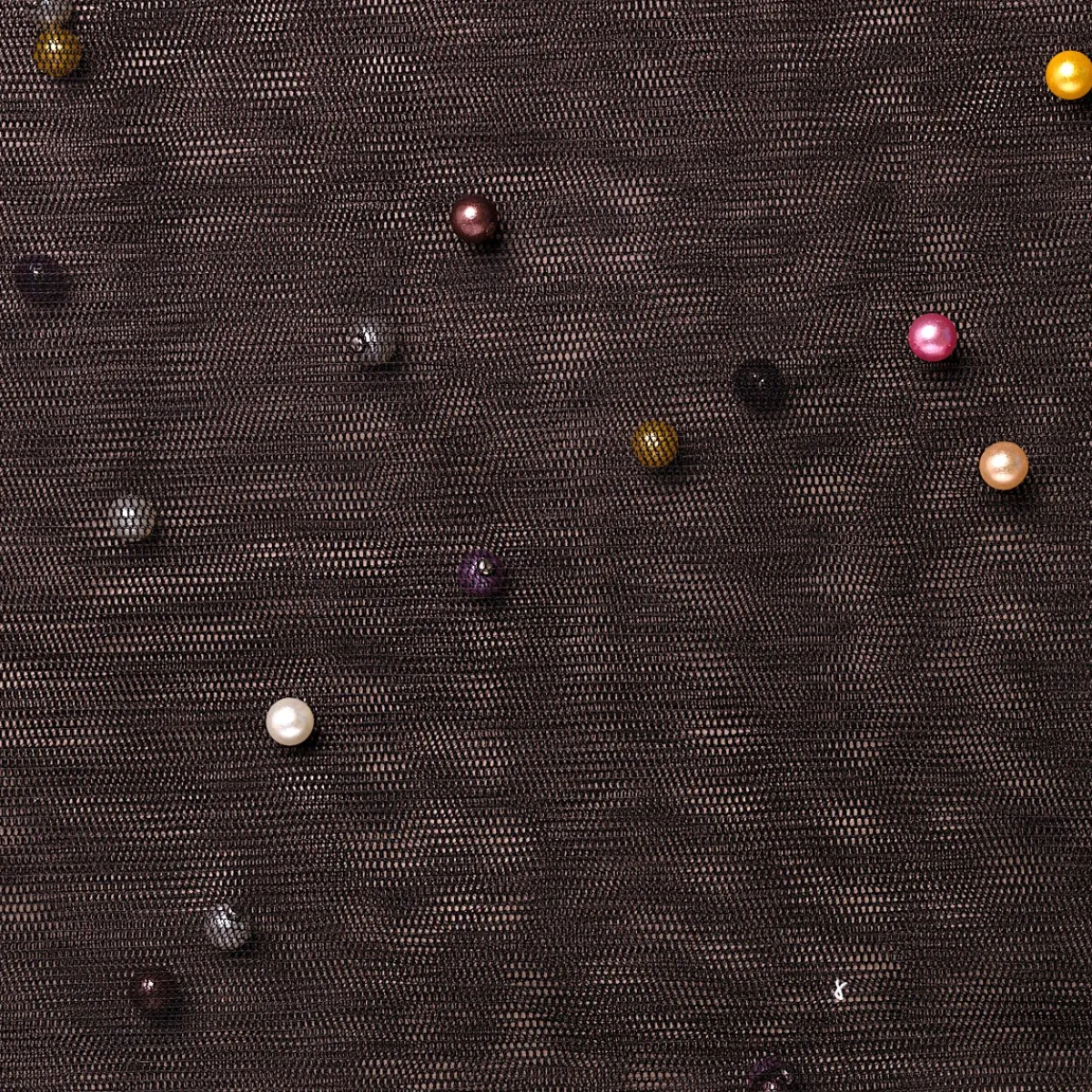 Giesse Scampoli Tulle & Tessuti Rete|Pizzi E Tessuti Ricamati>TULLE CON PERLINE MULTICOLOR NAVE