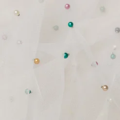 Giesse Scampoli Tulle & Tessuti Rete|Pizzi E Tessuti Ricamati>TULLE CON PERLINE MULTICOLOR NAVE