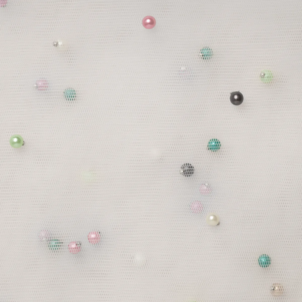 Giesse Scampoli Tulle & Tessuti Rete|Pizzi E Tessuti Ricamati>TULLE CON PERLINE MULTICOLOR NAVE