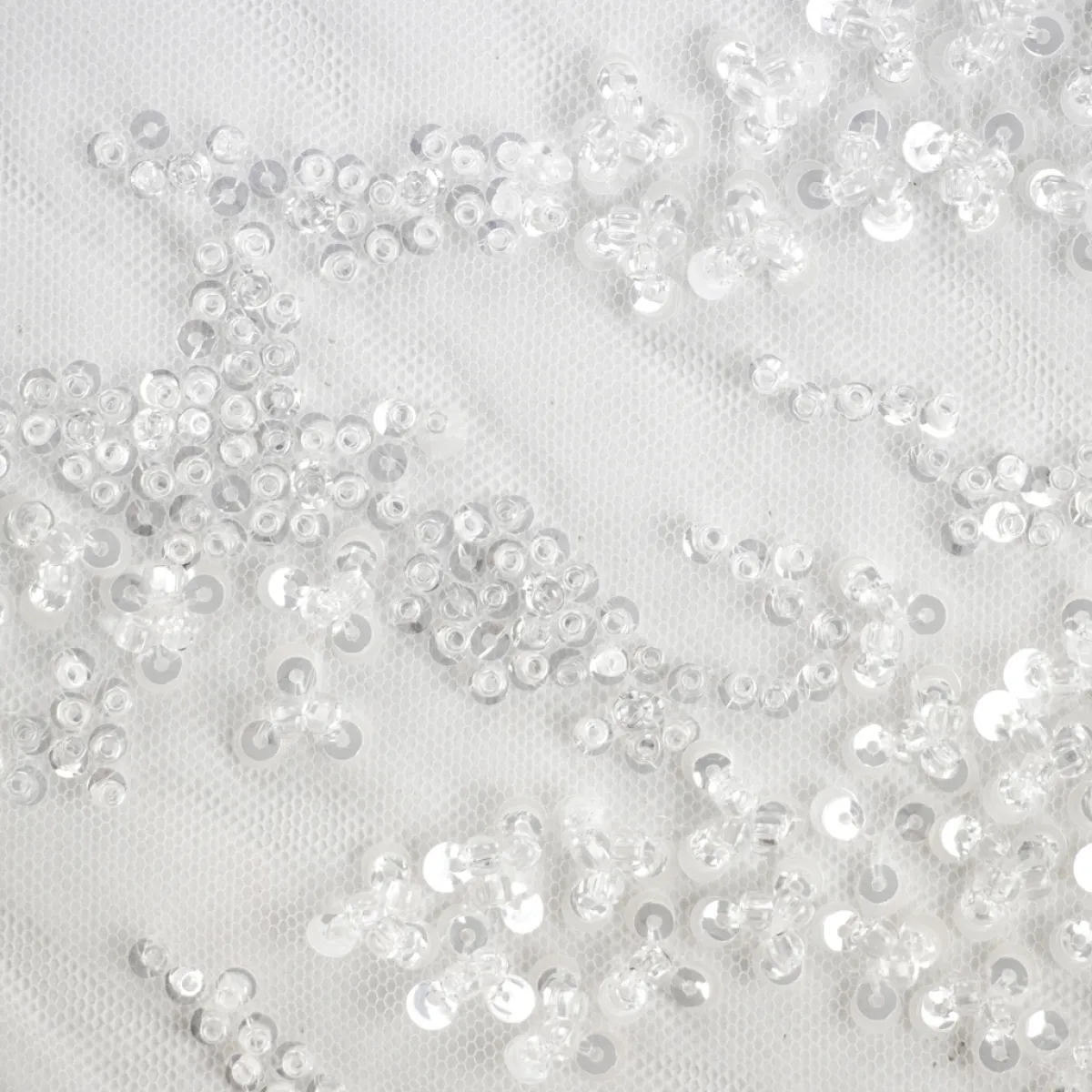 Giesse Scampoli Tessuti In Pizzo|Tessuti Tinta Unita>TULLE RICAMATO CON PERLINE LIMOGES SPOSA