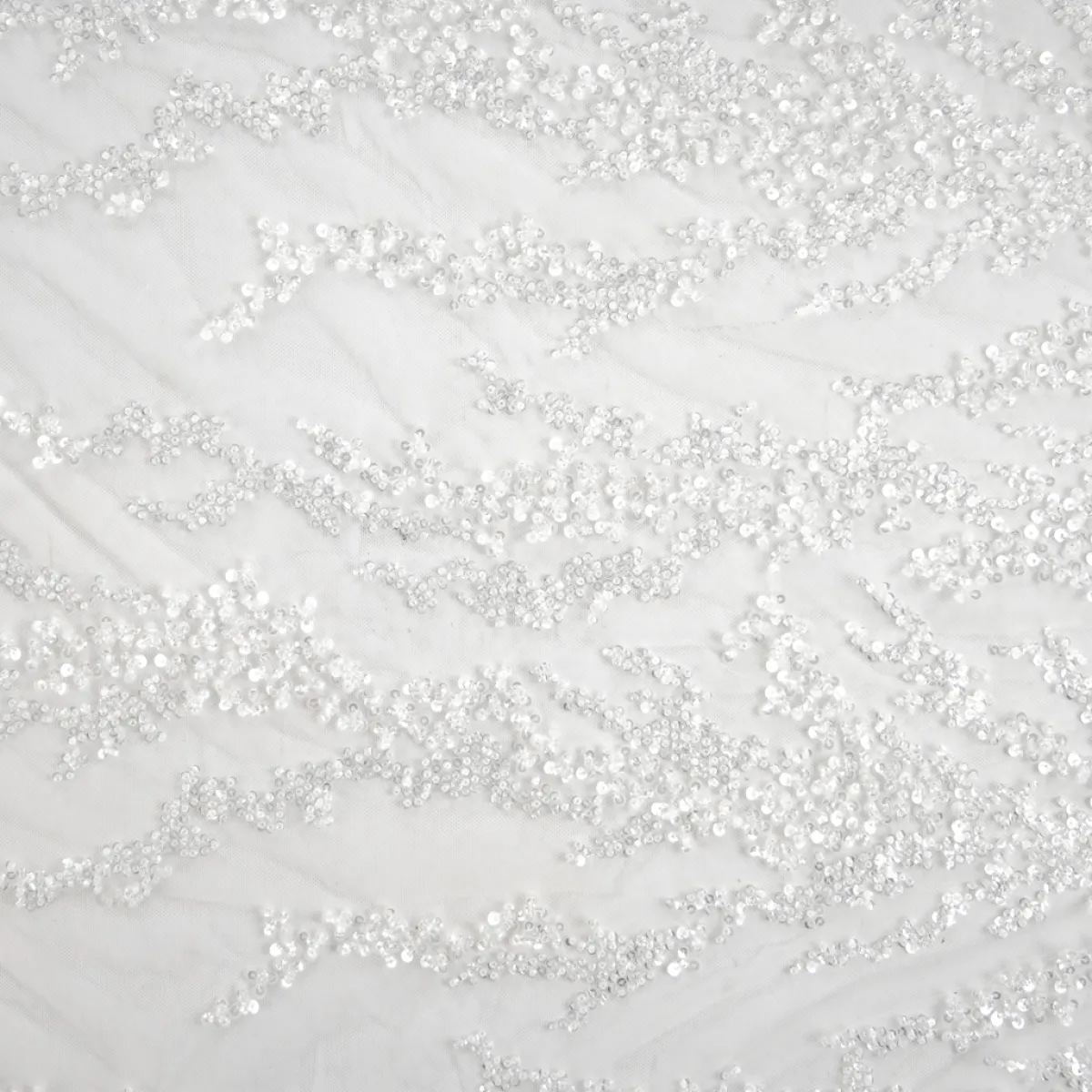 Giesse Scampoli Tessuti In Pizzo|Tessuti Tinta Unita>TULLE RICAMATO CON PERLINE LIMOGES SPOSA