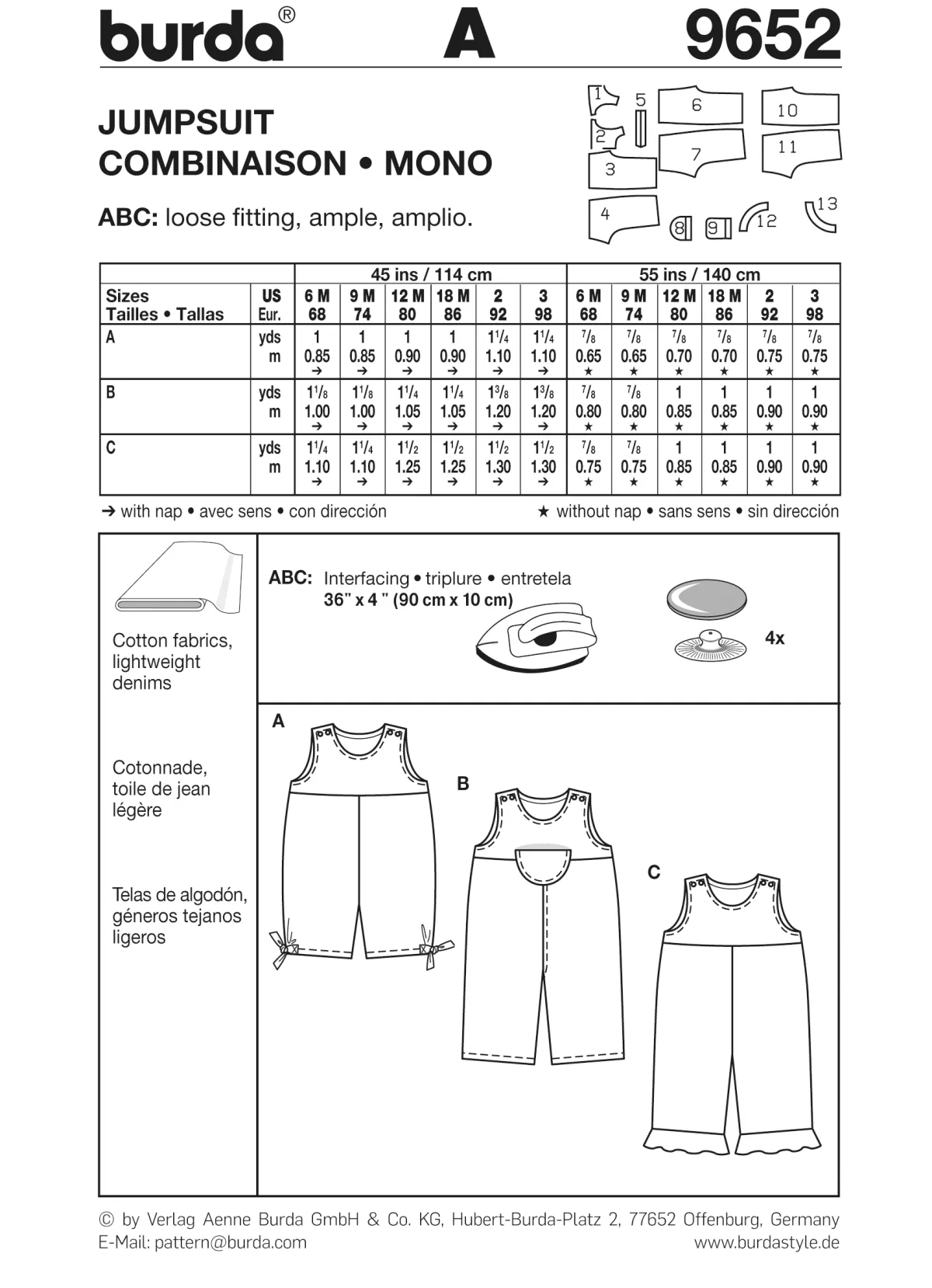 Cartamodelli Burda Neonati|Bambini>tuta