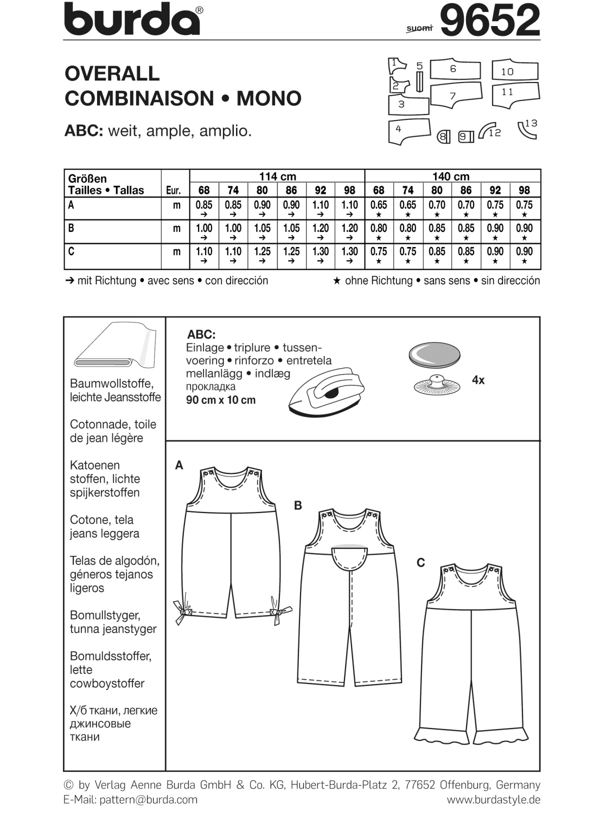 Cartamodelli Burda Neonati|Bambini>tuta