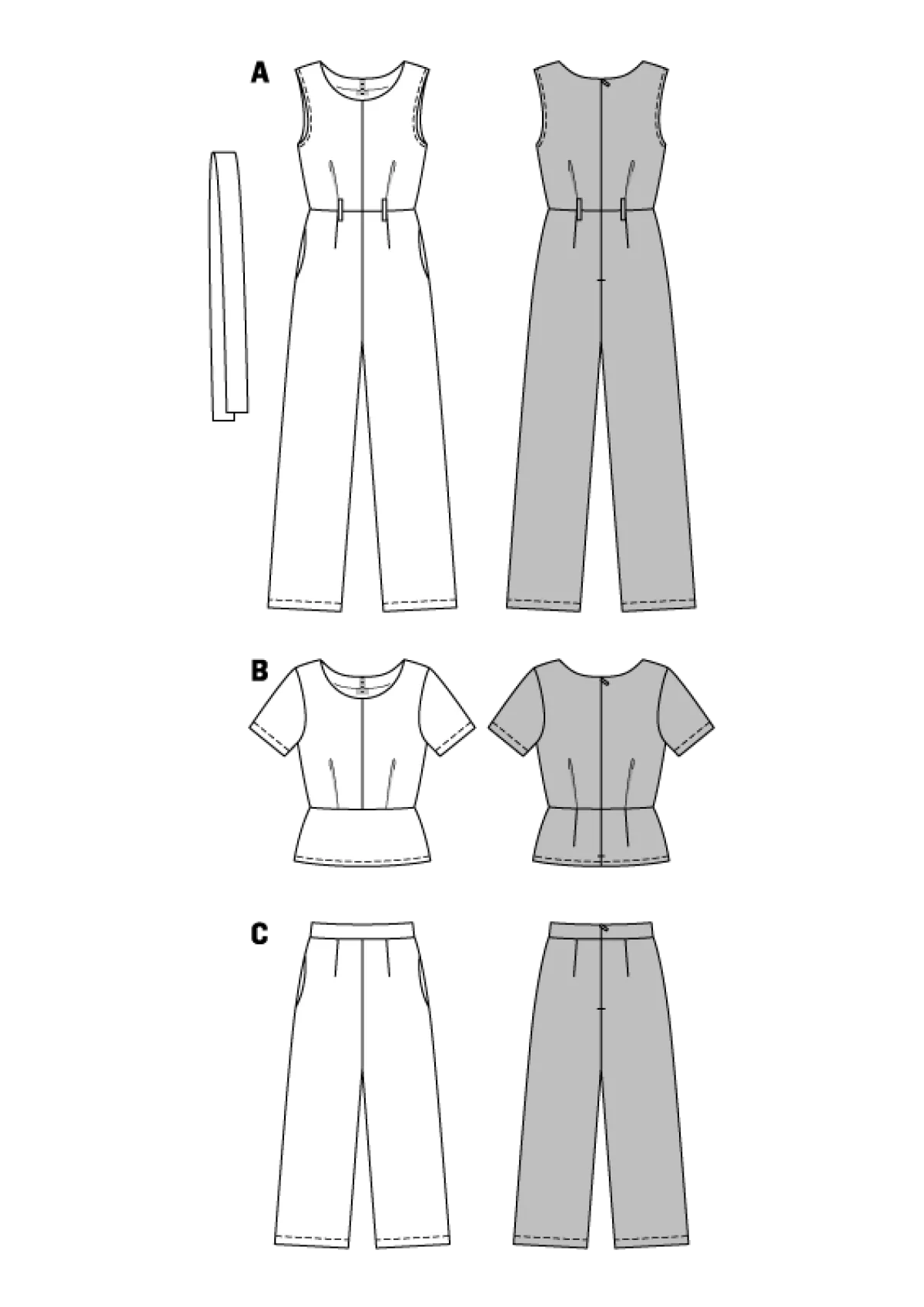 Cartamodelli Burda Pantaloni>Tuta Camicetta Pantalone