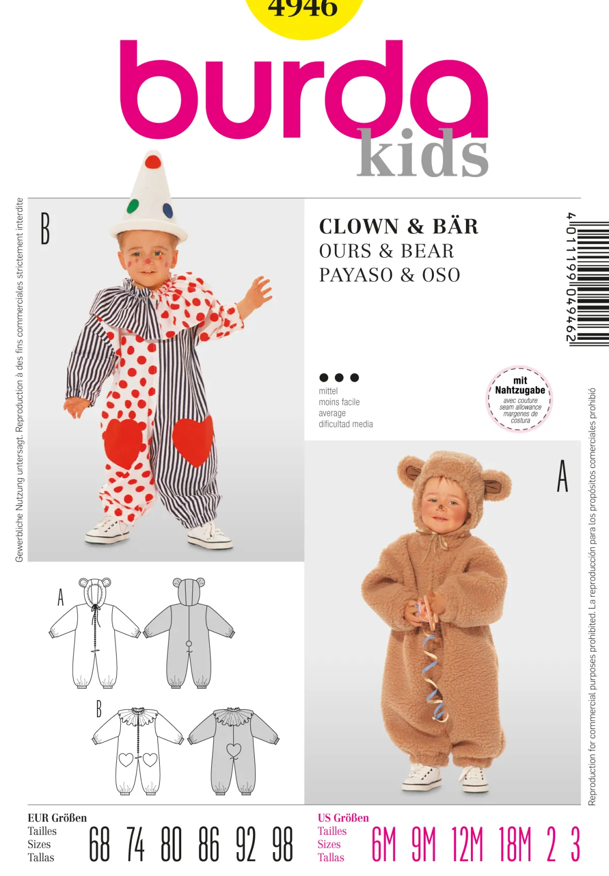 Cartamodelli Burda Neonati|Bambini>TUTE PER BAMBINI