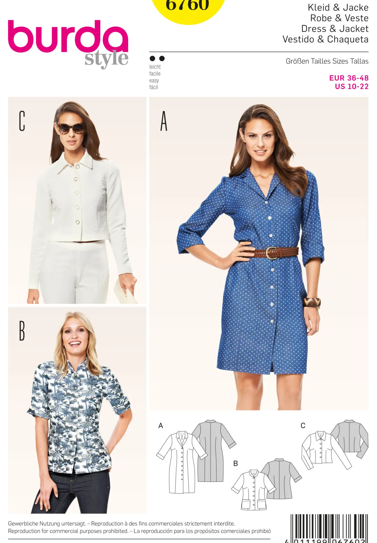 Cartamodelli Burda Giacche|Abiti>Vestito, giacca