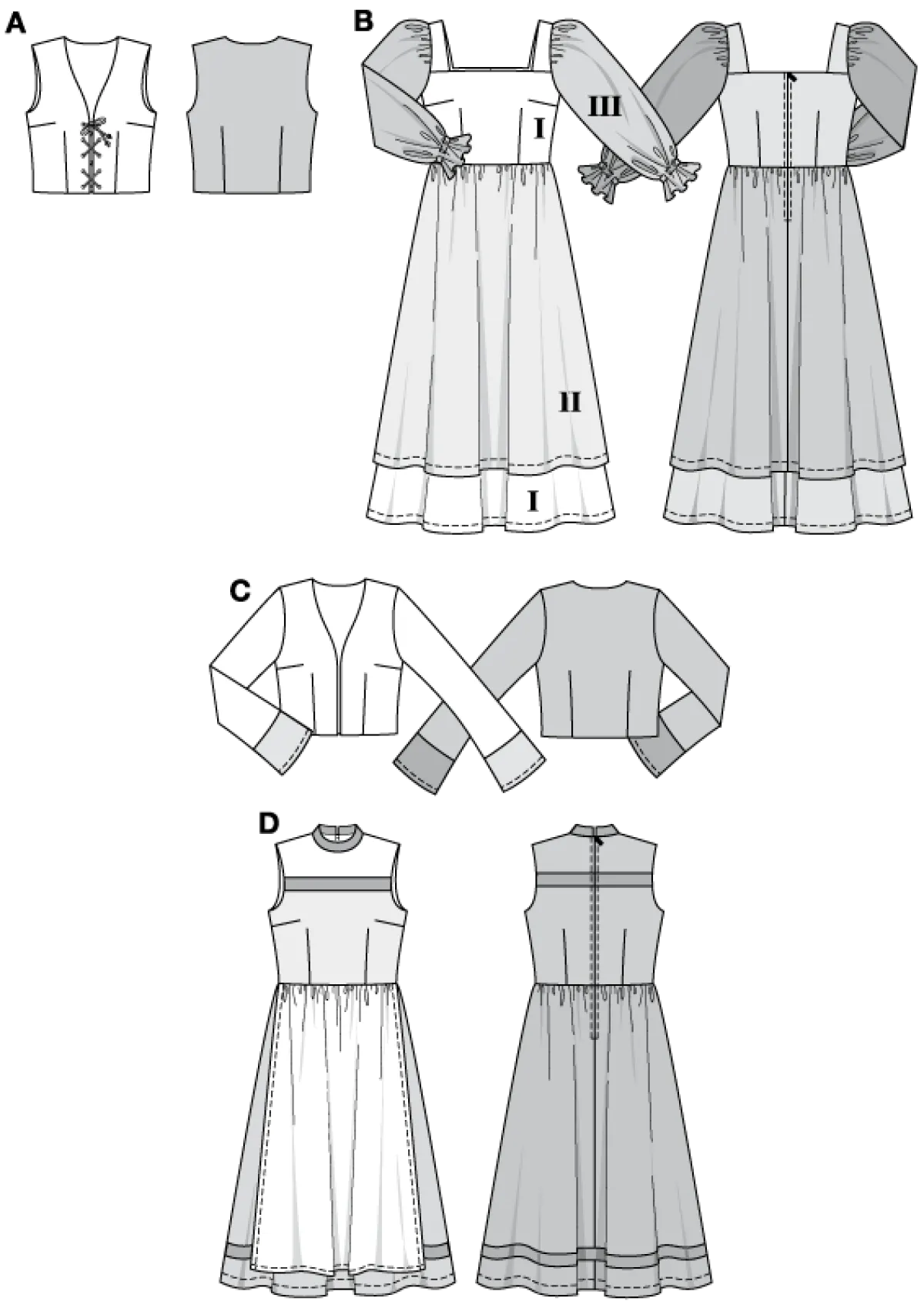 Cartamodelli Burda Costumi Per Spettacoli E Carnevale>Vestito, giacca, gilet