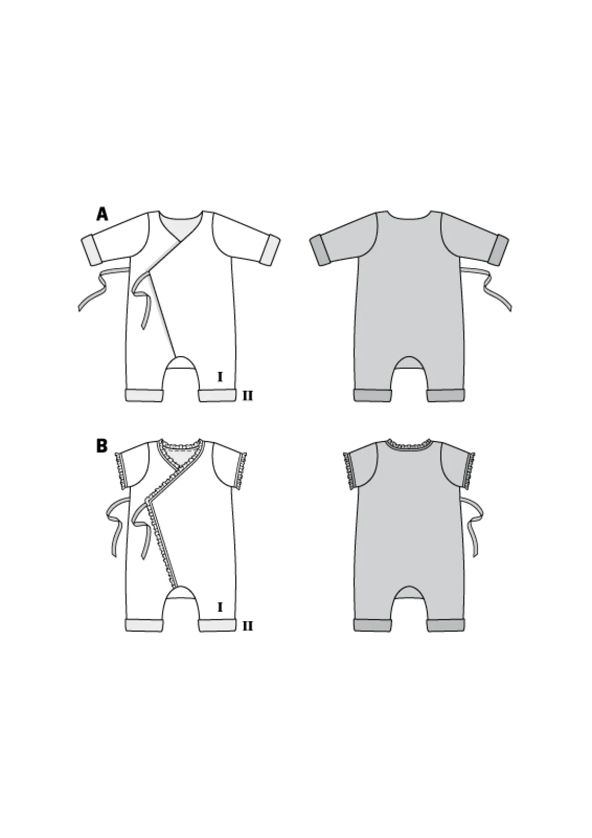 Cartamodelli Burda Neonati|Bambini>Wrap Rompers - Tuta